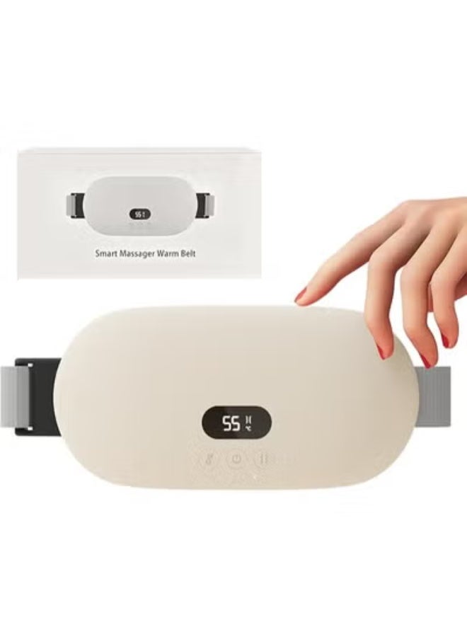 حزام تدفئة وتدليك محمول لتخفيف آلام الدورة الشهرية - جهاز لاسلكي قابل لإعادة الشحن لتدفئة البطن والظهر وتخفيف التشنجات والقولون - Image 1